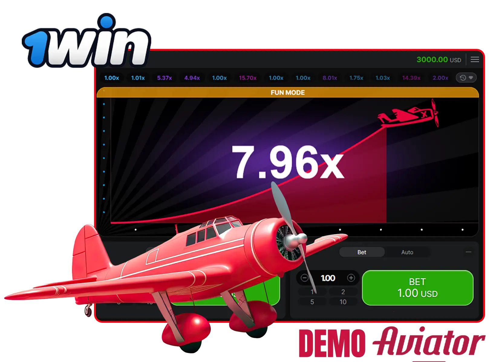 Aviator demo version on Spribe’s website or 1Win betting platform