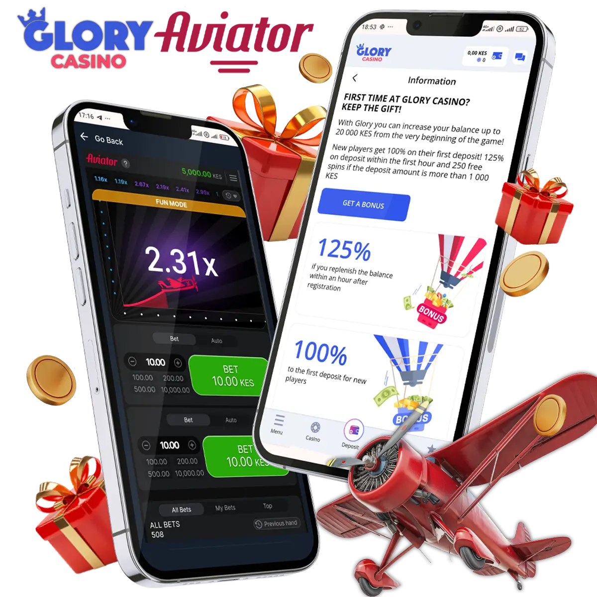 Glory casino Kenia bonus option