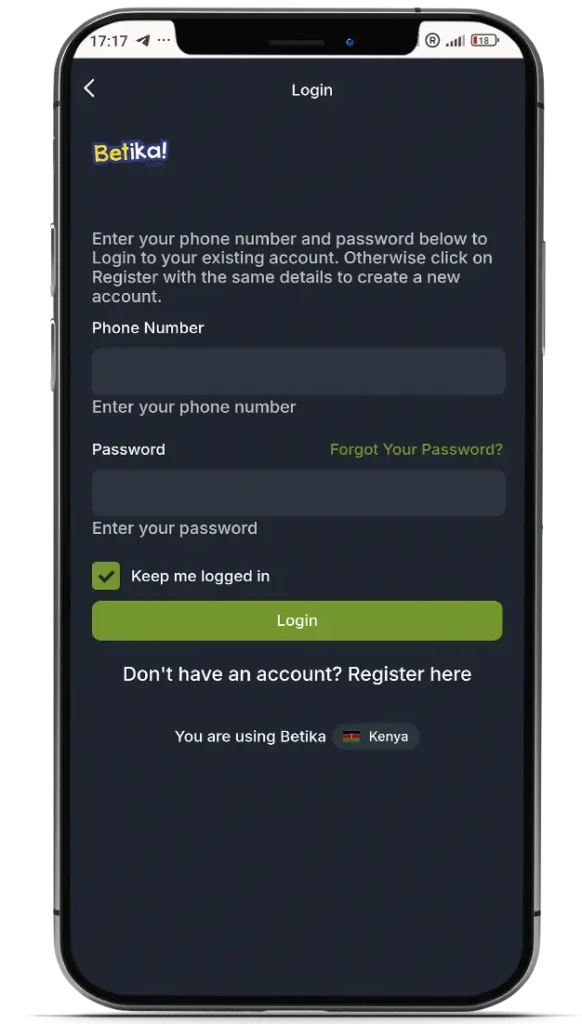 Betika login Aviator