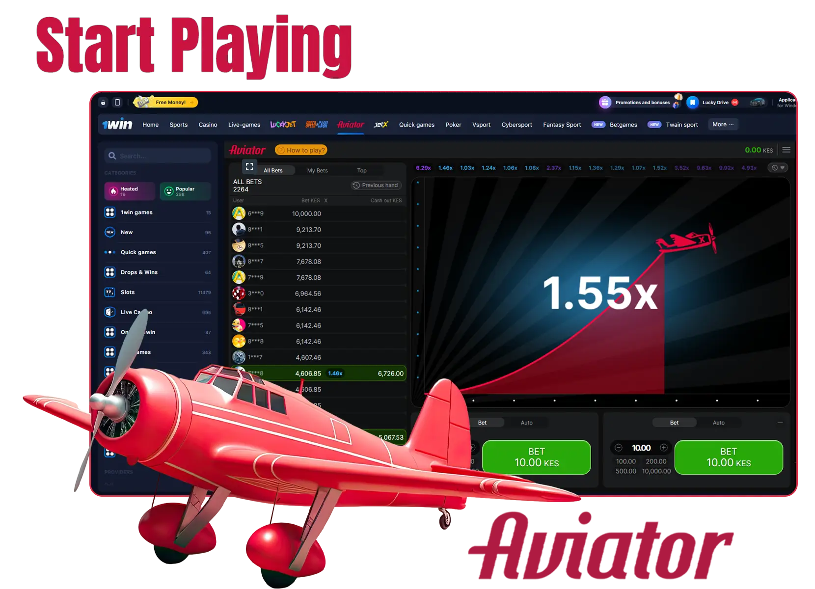 Start Playing 1Win Aviator Kenia